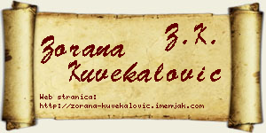 Zorana Kuvekalović vizit kartica